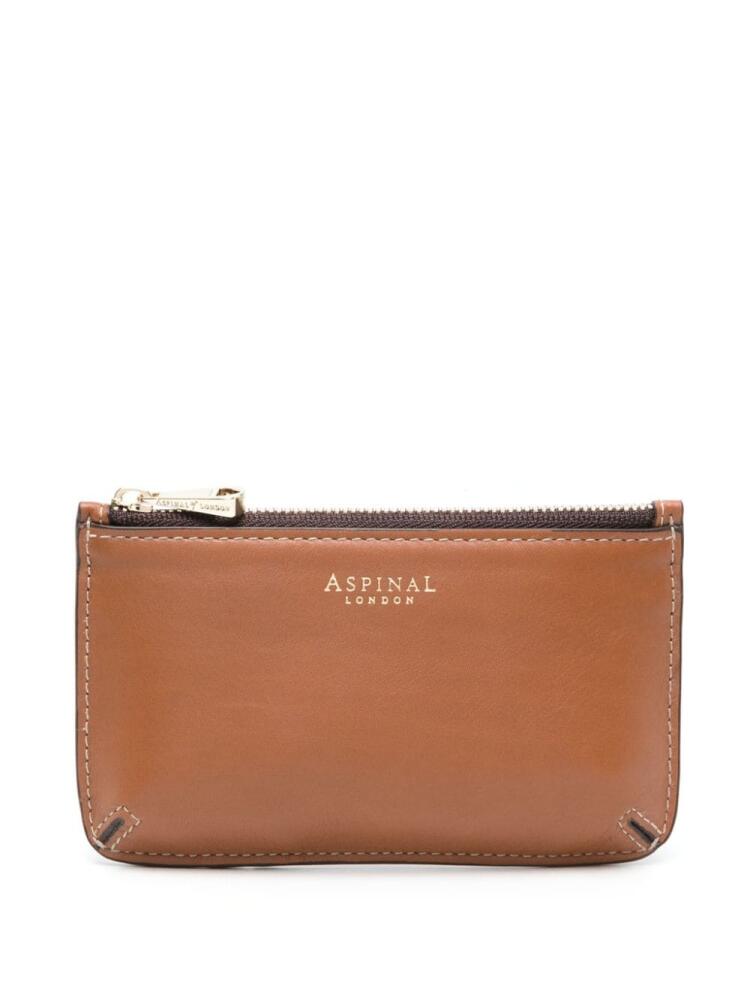 Aspinal Of London logo-print leather wallet - Brown Cover