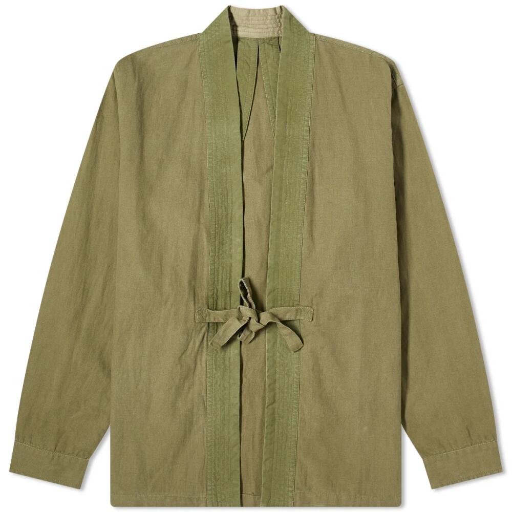 Maharishi Men's Hemp Embroded Hanten Shirt in Olive Cover