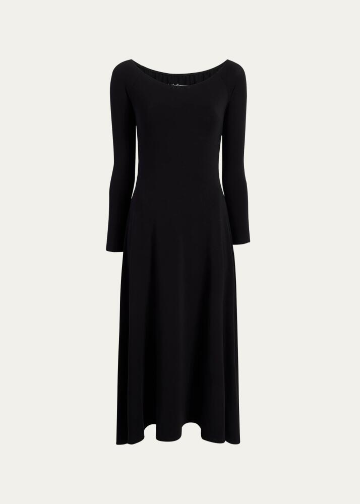 Another Tomorrow Off-The-Shoulder Long-Sleeve Leotard Midi Dress Cover