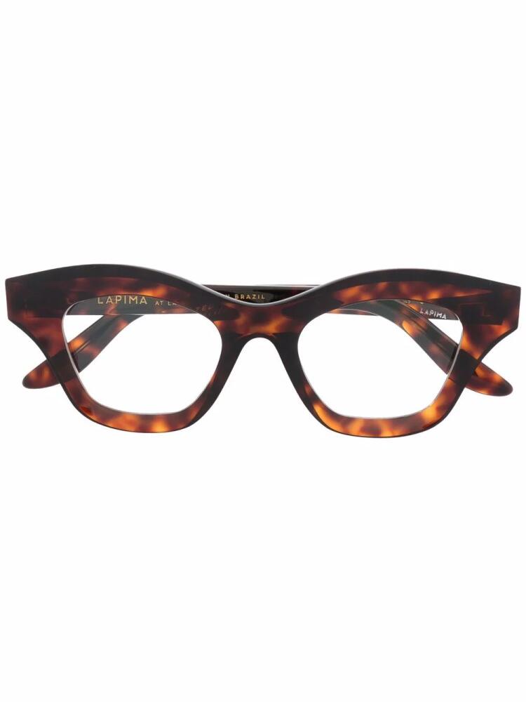 Lapima Tessa petit square-frame glasses - Brown Cover