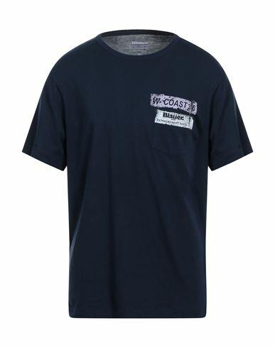 Blauer Man T-shirt Midnight blue Cotton Cover