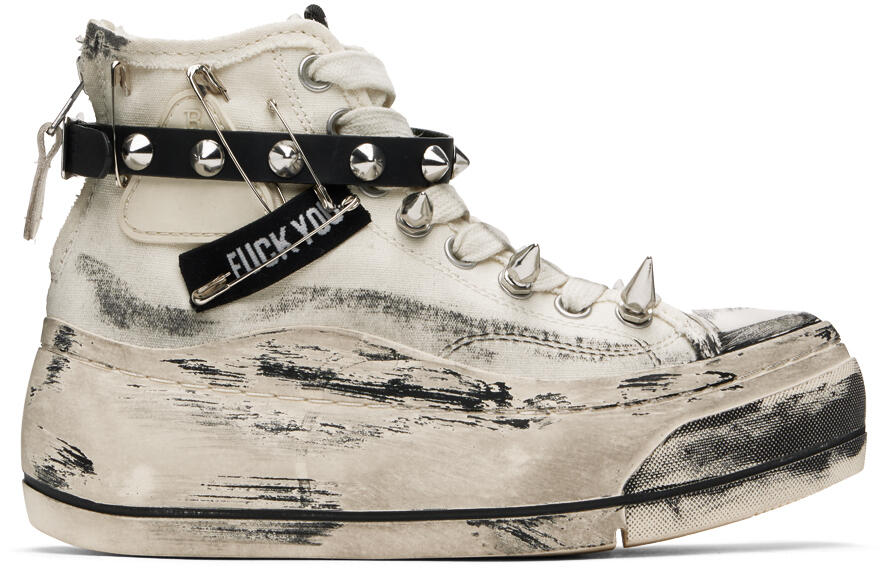 R13 SSENSE Exclusive Off-White Double Grommet Kurt Sneakers Cover