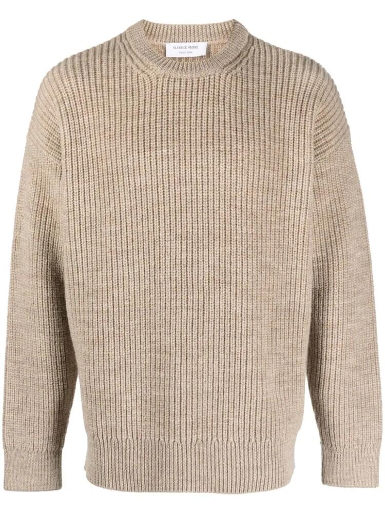 Marine Serre ribbed-knit wool jumper - Neutrals Cover