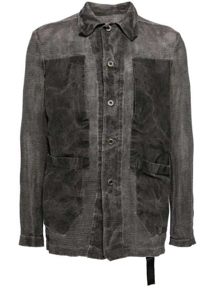 Isaac Sellam Experience crinkled linen shirt jacket - Grey Cover