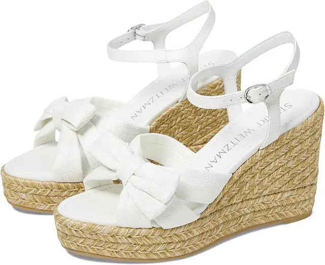 Stuart Weitzman Sofia Espadrille Wedge (White) Women's Sandals Cover