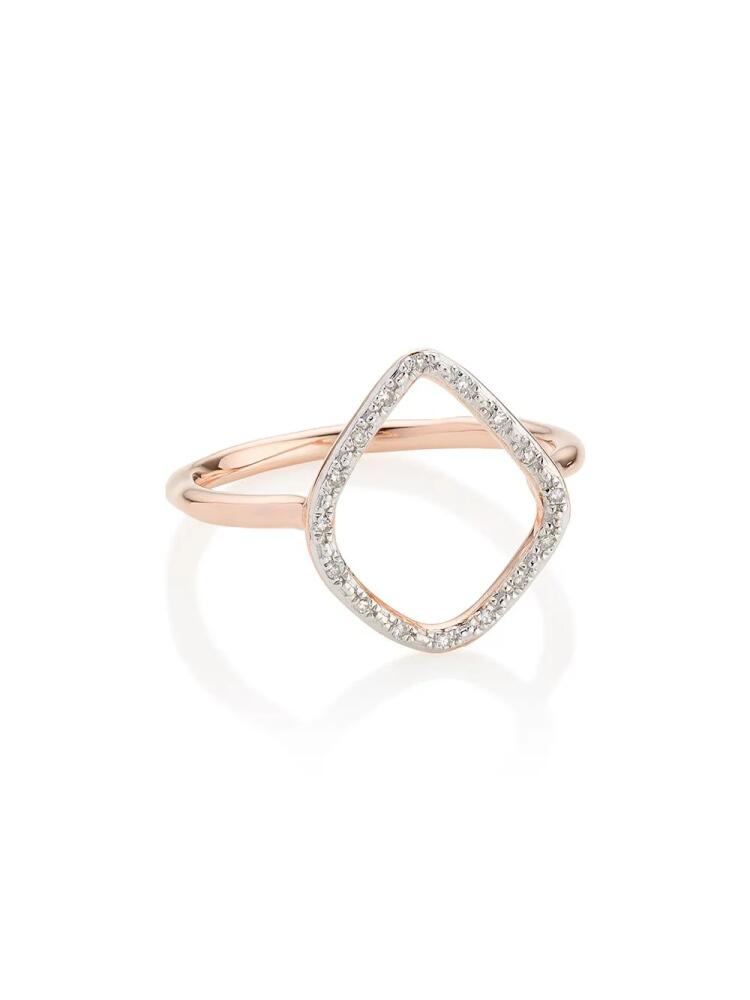 Monica Vinader Riva Diamond Hoop ring - Pink Cover