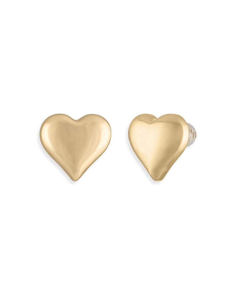 Alexa Leigh Puff Love Heart Stud Earrings in 14K Gold Filled Cover