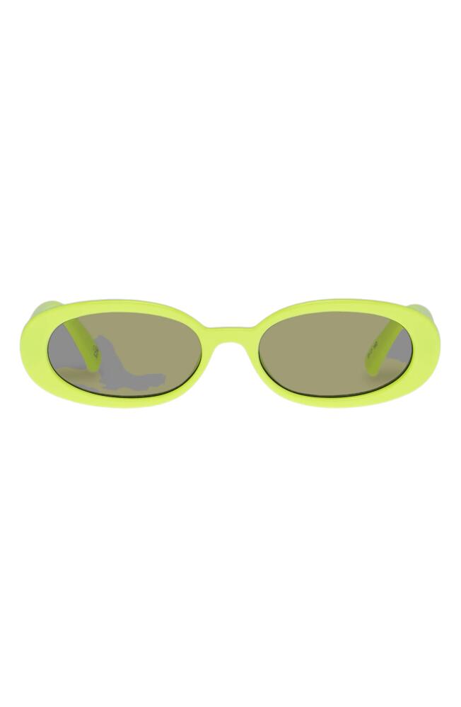 Le Specs Outta Love 51mm Oval Sunglasses in Green /Light Brown Mono Cover