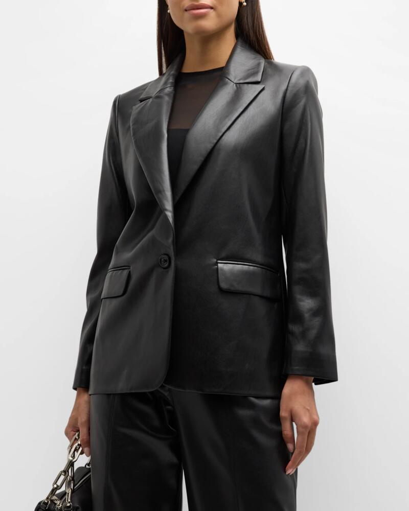 Alice + Olivia Denny Vegan Leather Boyfriend Blazer Cover