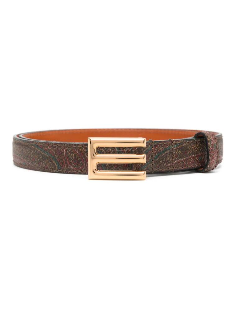 ETRO paisley-print logo-buckle belt - Red Cover