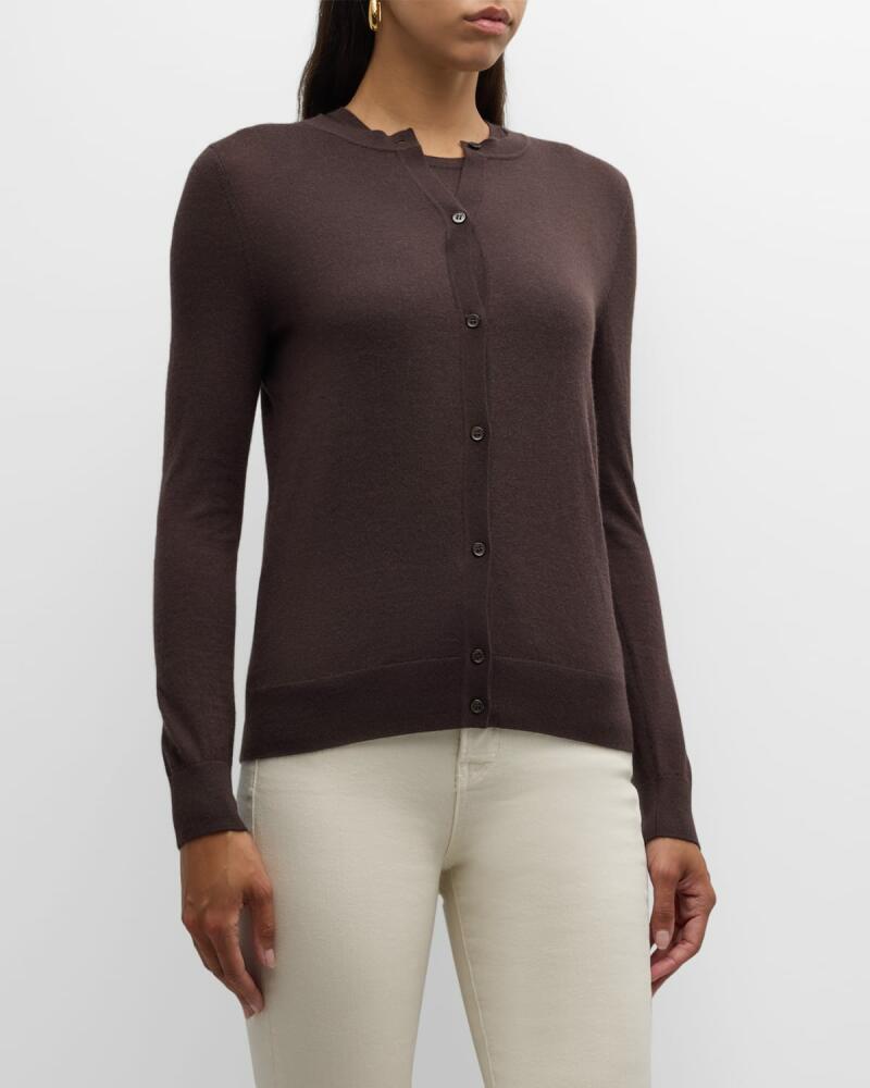 Neiman Marcus Cashmere Collection Cashmere Crewneck Cardigan Cover