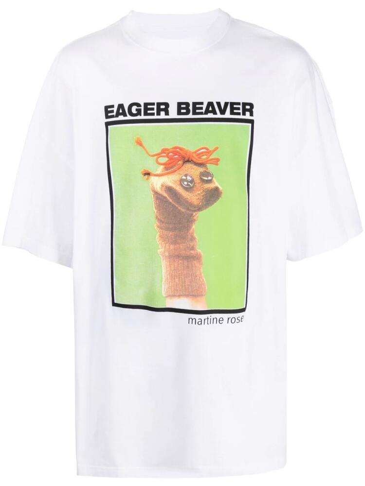 Martine Rose Eager Beaver cotton T-shirt - White Cover