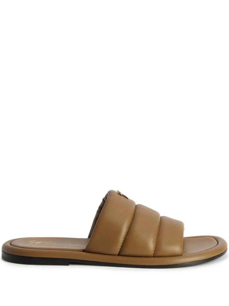 Giuseppe Zanotti Harmande quilted leather slides - Brown Cover