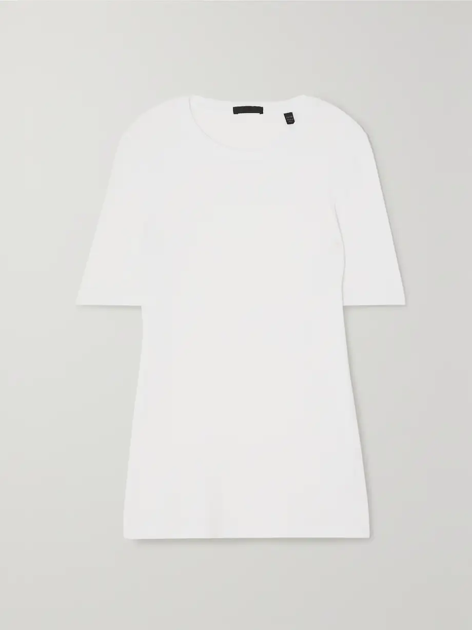 ATM ANTHONY THOMAS MELILLO - Ribbed Stretch-modal T-shirt - White Cover