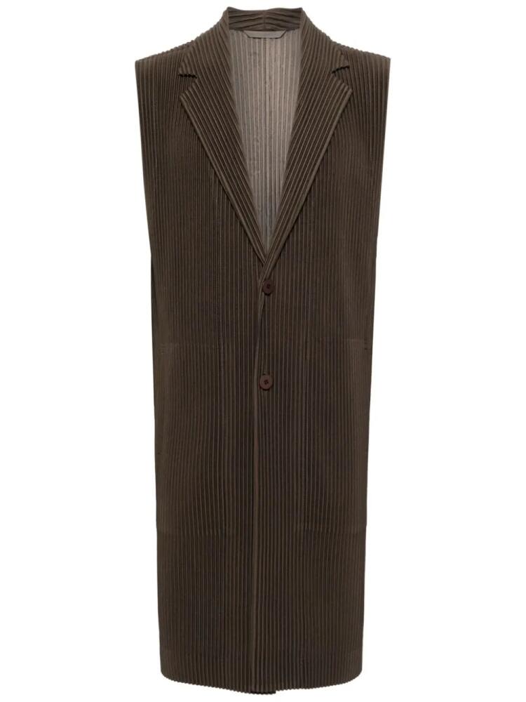 Homme Plissé Issey Miyake single-breasted corduroy coat - Brown Cover