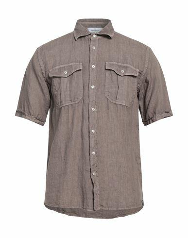 Gran Sasso Man Shirt Khaki Linen Cover