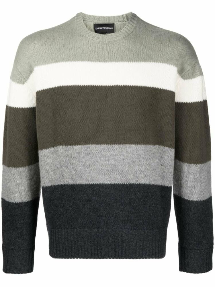 Emporio Armani striped virgin wool jumper - Green Cover