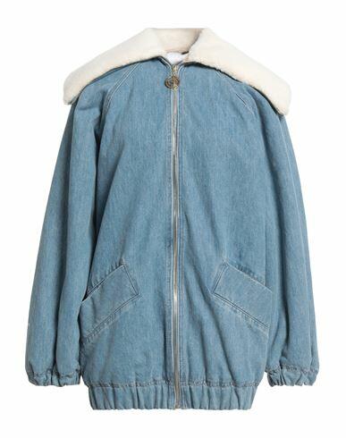 Patou Woman Denim outerwear Blue Cotton, Polyester Cover