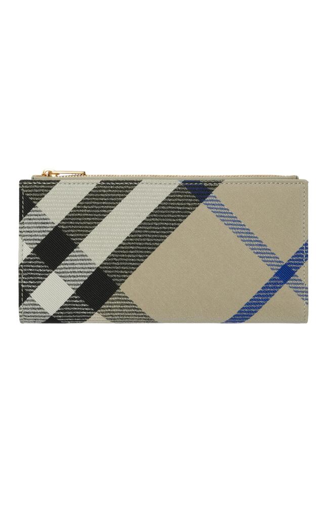 burberry Large Check Bifold Wallet in Lichen Cover