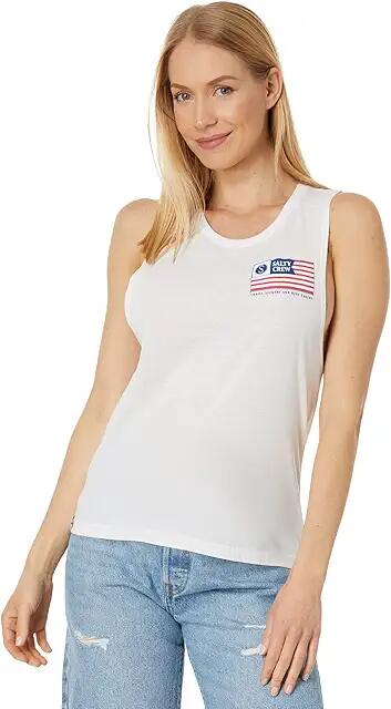 Salty Crew Freedom Flag Muscle Tank (White) Women's Clothing Cover