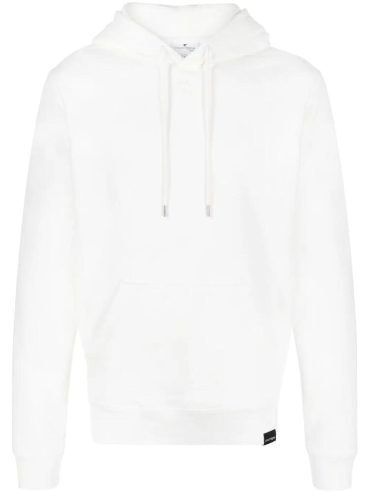 Courrèges logo-embroidered cotton hoodie - White Cover