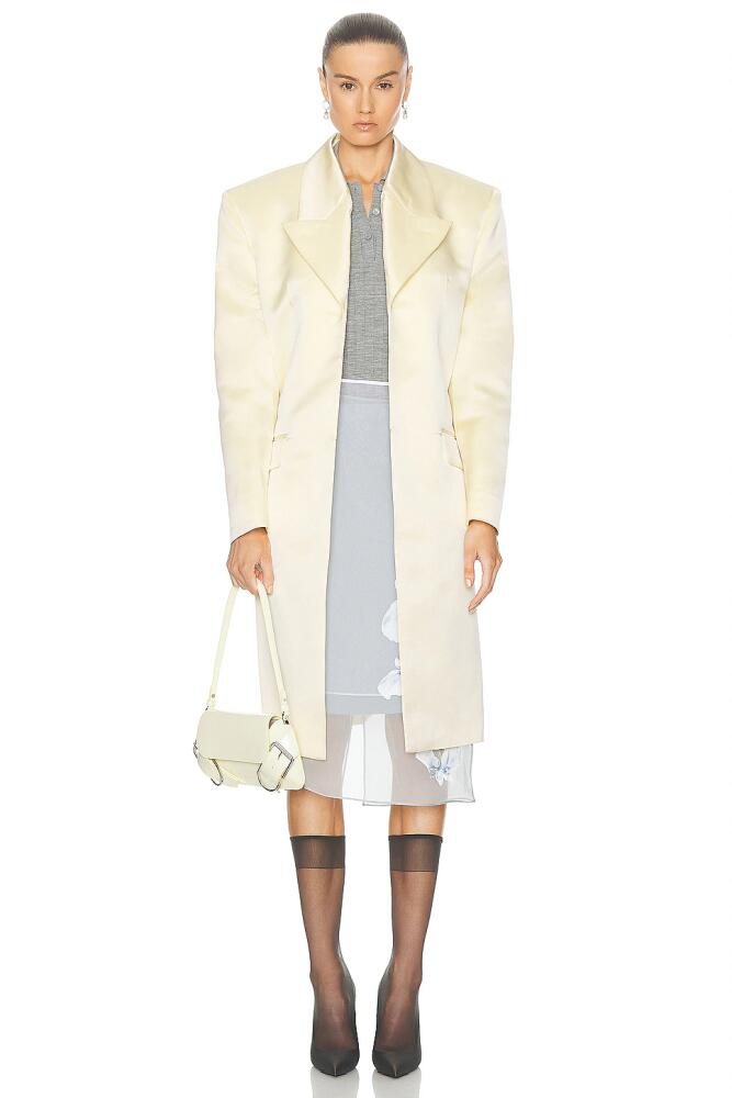 Givenchy Notched Lapel Coat in Yellow Cover