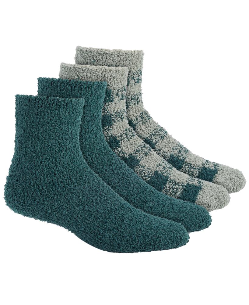 Charter Club Women's 2-Pk. Holiday Fuzzy Butter Socks, Created for Macy's - Buffalo Check Ponderosa Pine Cover