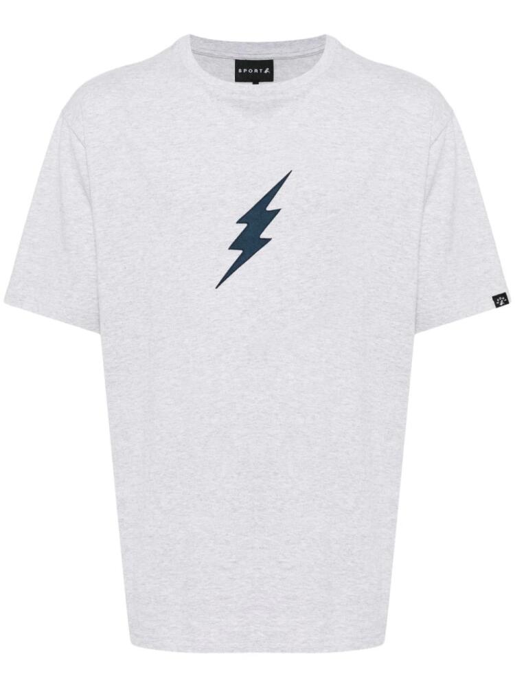 SPORT b. by agnès b. lightning bolt-print cotton T-shirt - Grey Cover