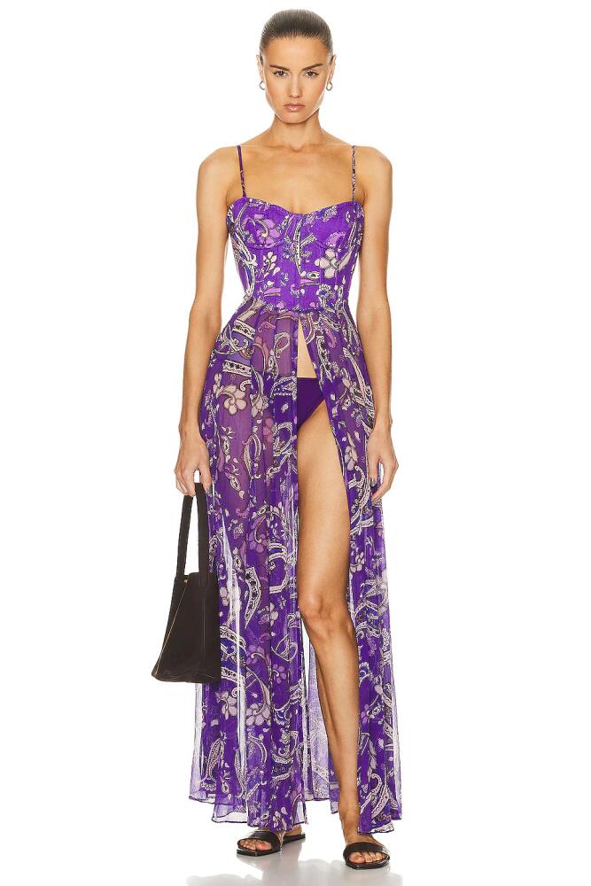 HEMANT AND NANDITA Viha Corset Cover Up Dress in Purple Cover