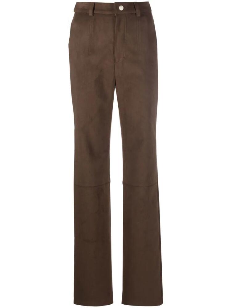 Nanushka faux-suede straight-leg trousers - Brown Cover