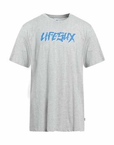 Life Sux Man T-shirt Light grey Cotton Cover