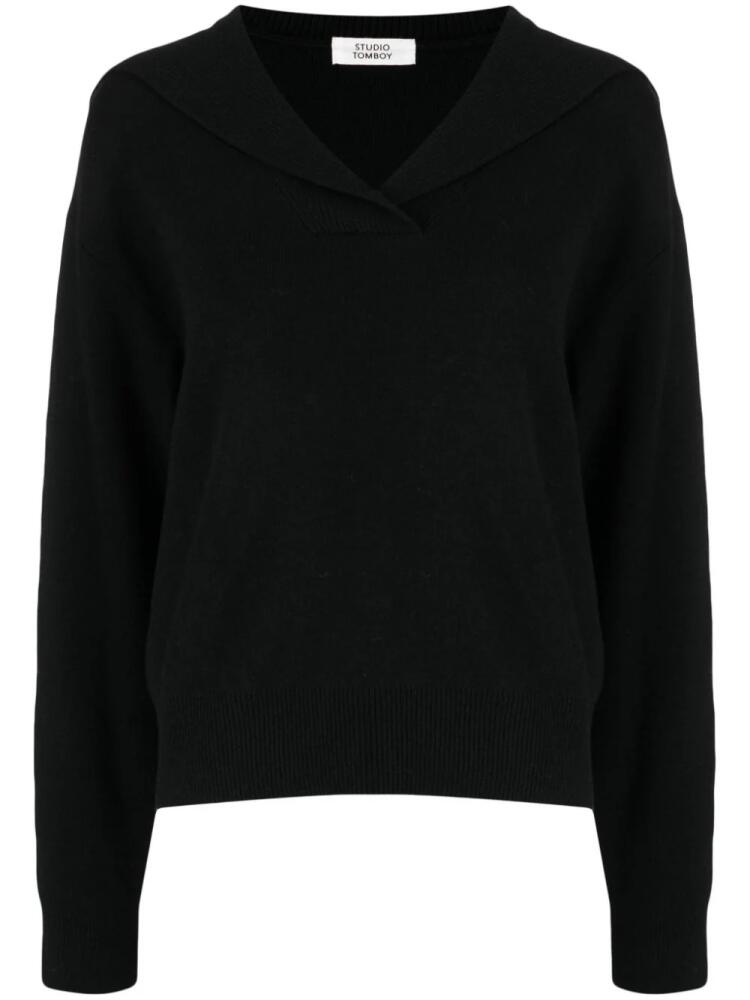 STUDIO TOMBOY sailor-collar knitted jumper - Black Cover