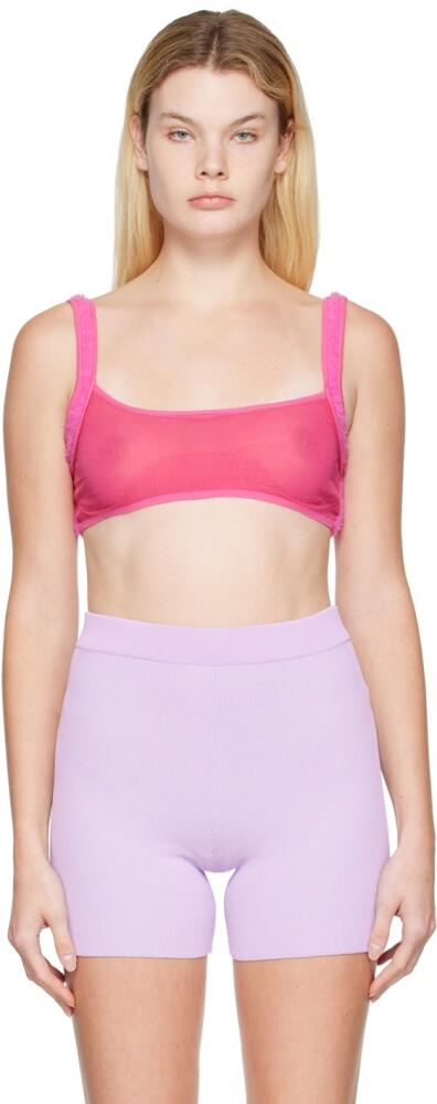 JACQUEMUS Pink Le Papier 'Le Bandeau Ascosu' Bra Cover