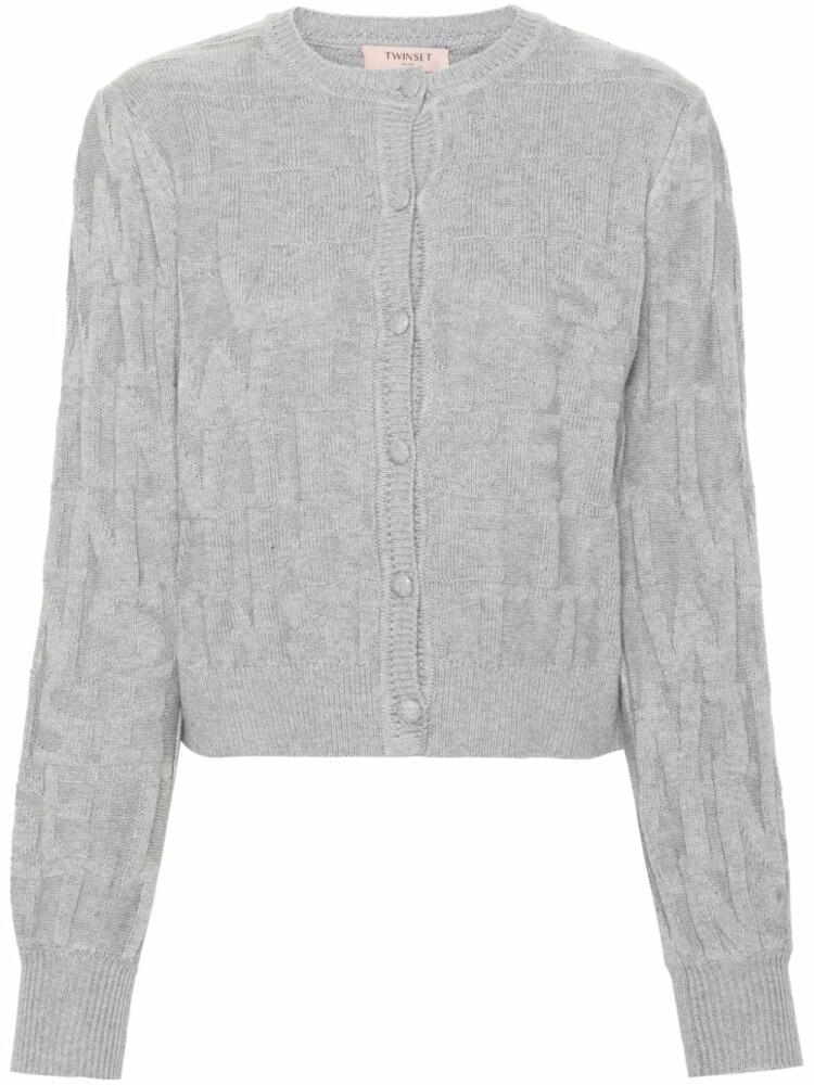 TWINSET logo-brooch cardigan - Grey Cover