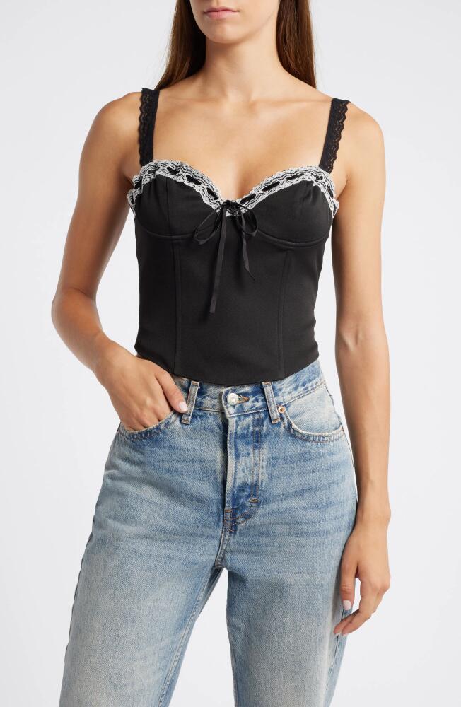 ASTR the Label Lace Trim Corset Top in Black Cover