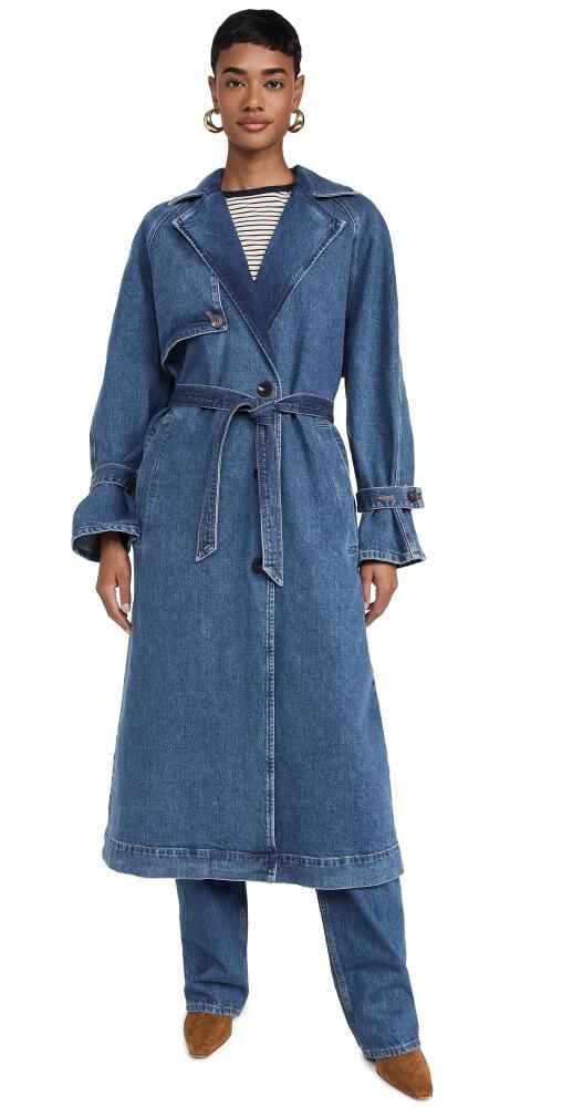 BAUM UND PFERDGARTEN Delilah Trench Coat Classic Blue Denim Cover