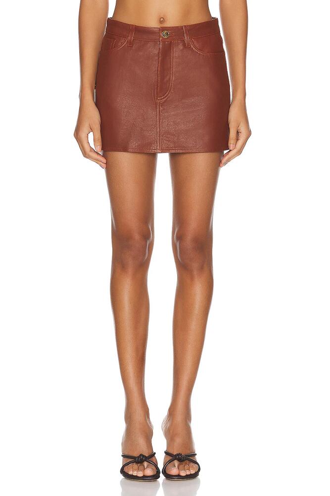 Etro Leather Mini Skirt in Brown Cover