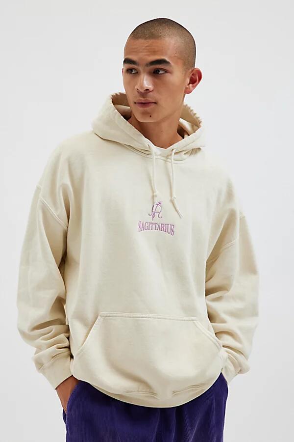 Sagittarius Zodiac Embroidered Hoodie Sweatshirt in Cream Cover