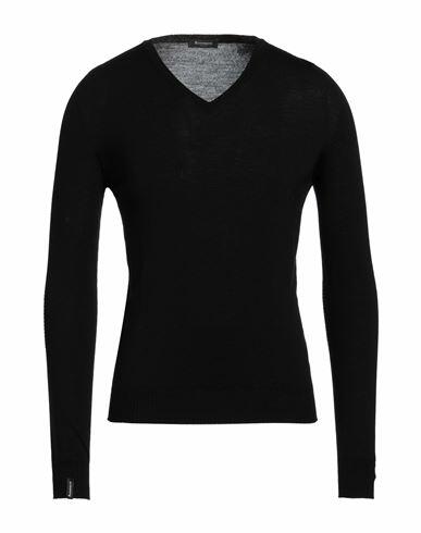 Arovescio Man Sweater Black Merino Wool Cover