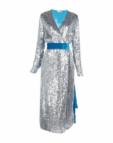 The Attico Woman Maxi dress Silver Polyester, Viscose, PVC - Polyvinyl chloride Cover