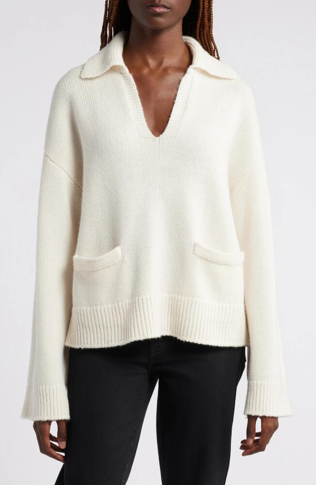 rag & bone Danica Wool & Cashmere Polo Sweater in Ivory Cover