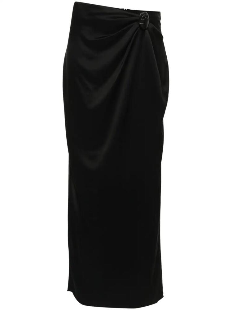 Nanushka satin knotted midi skirt - Black Cover