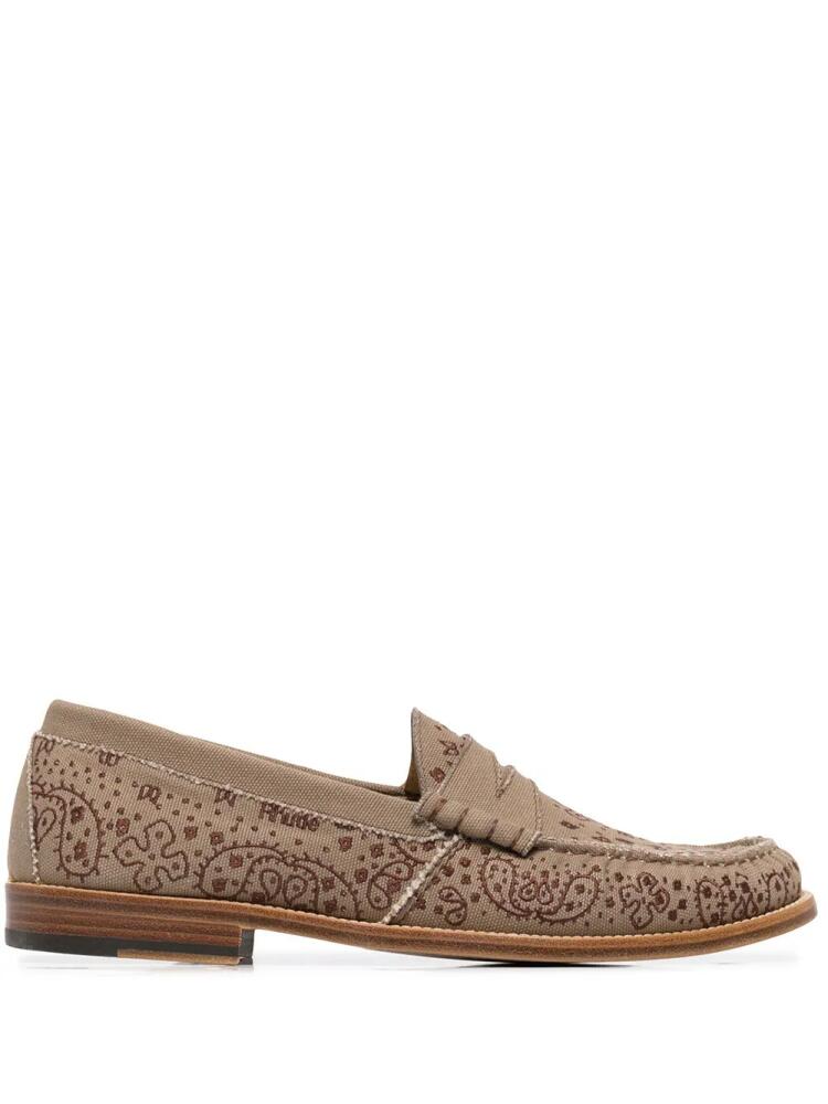 RHUDE bandana-print low-heel loafers - Brown Cover