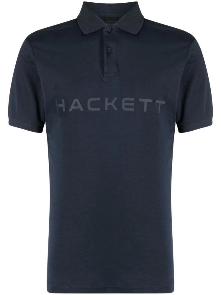 Hackett logo-print cotton polo shirt - Blue Cover