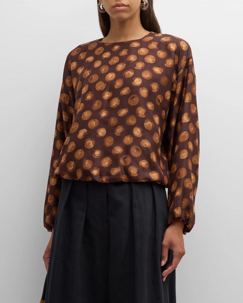 Dries Van Noten Capo Abstract Polka-Dot Blouse Cover