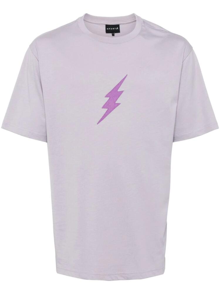 SPORT b. by agnès b. lightning bolt-print cotton T-shirt - Purple Cover