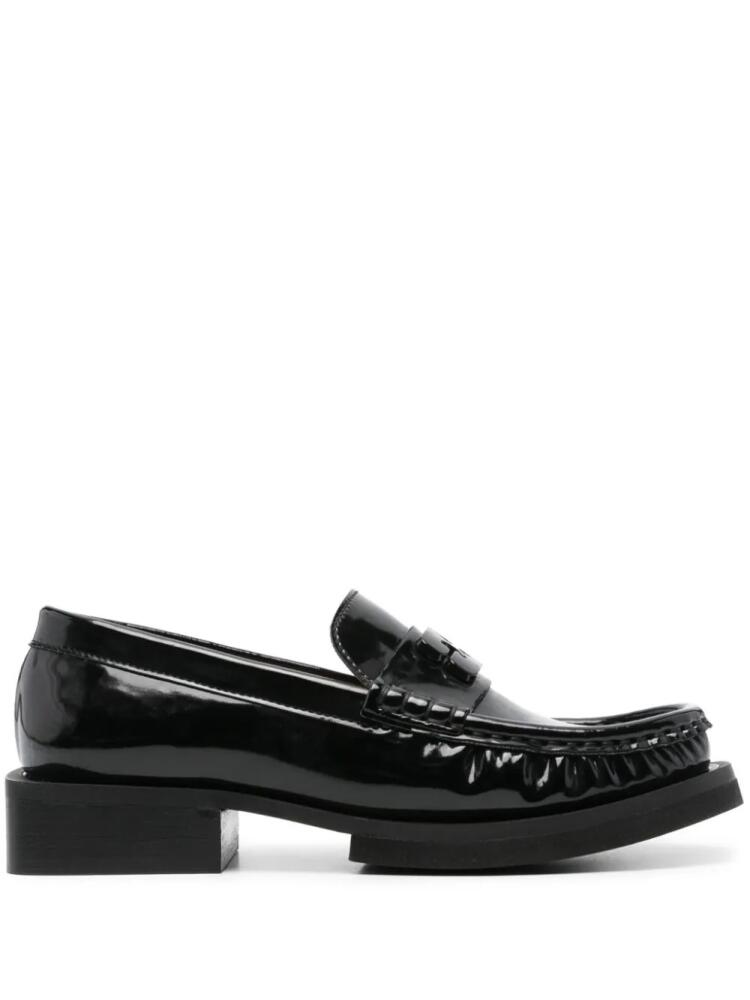 GANNI logo-plaque loafers - Black Cover