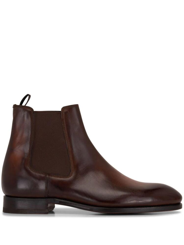 Bontoni Cavaliere almond-toe leather boots - Brown Cover