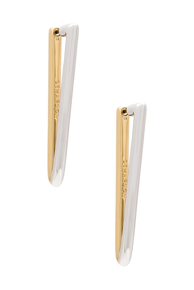 Demarson Vita Tow Tone Earrings in Metallic Gold,Metallic Silver Cover