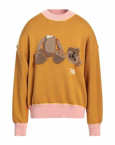 Palm Angels Man Sweater Ocher Virgin Wool Cover